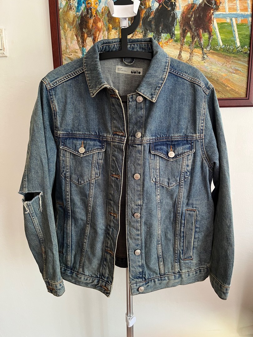 Topshop elbow rip denim jacket discount