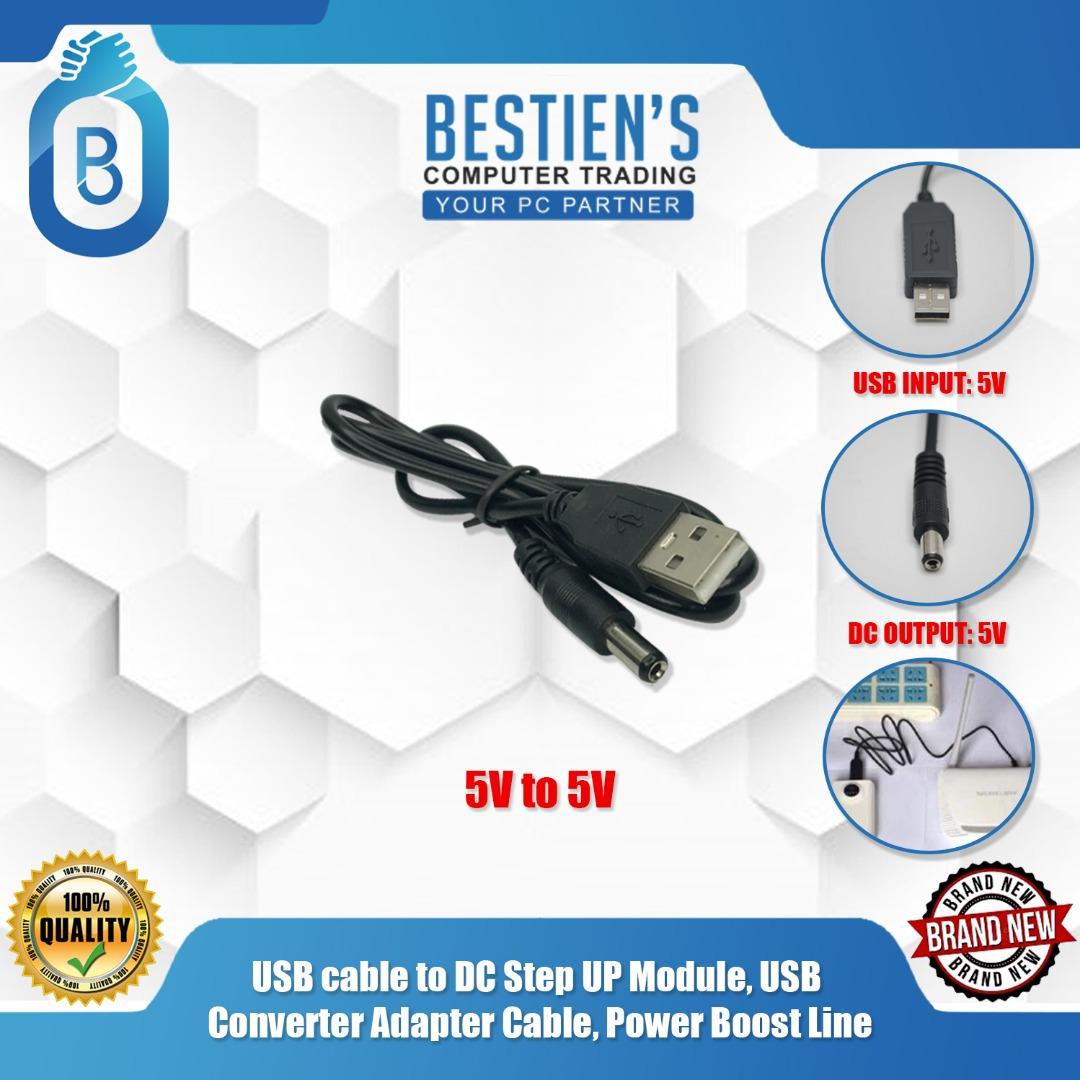 USB cable to DC Step UP Module, USB Converter Adapter Cable, Power Boost Line (Category: Cables & Adaptors) located in Quezon City. Submitted by besteinpc (Listing ID 1048968380, Image 2). Description: USB cable to DC Step UP Module, USB Converter Adapter Cable, Power Boost Line Variation: 👉5v to 5v Product Application: 👉1.With this cable, you can connect your power bank to router. Thus, when power cut, you can use your power bank to supply you