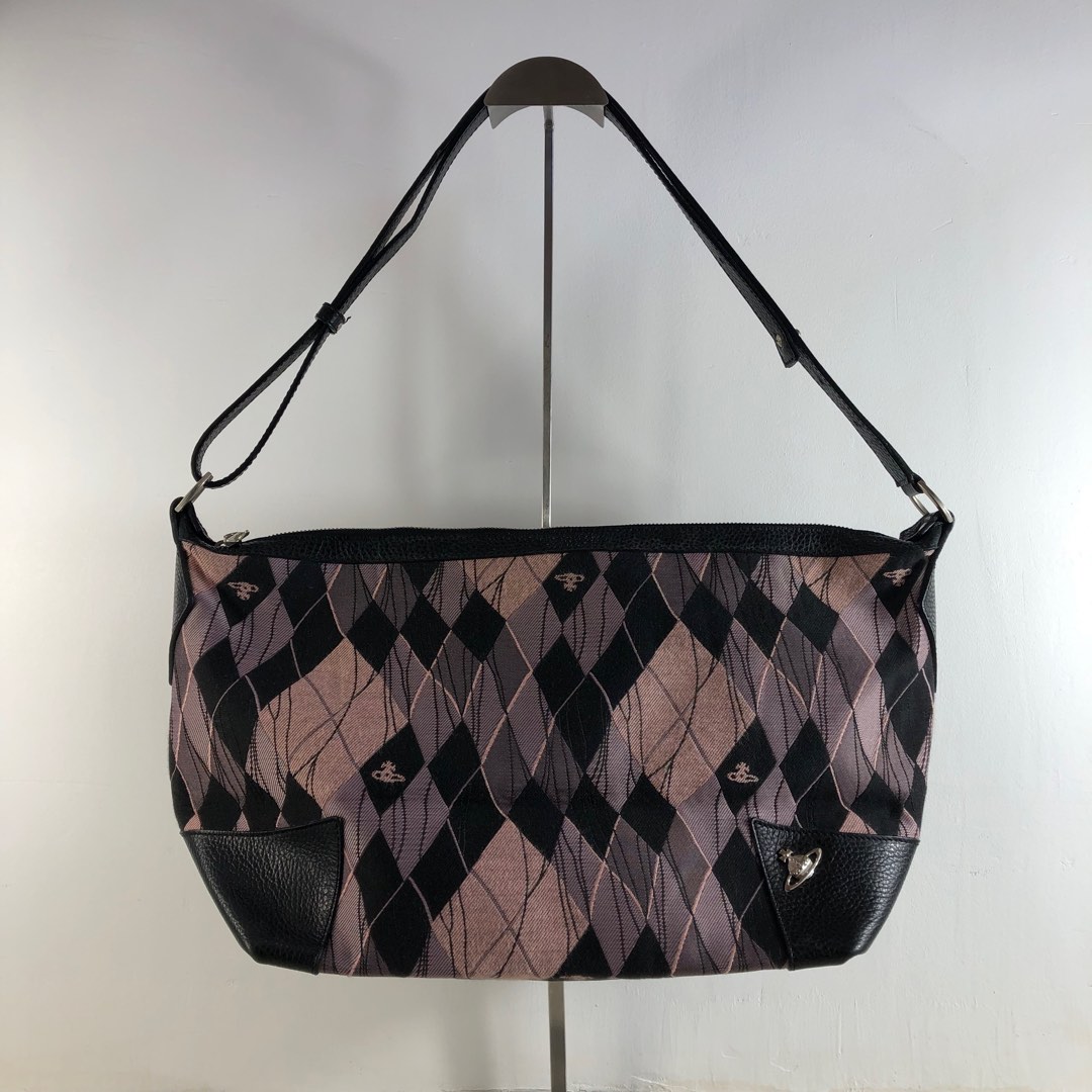 Vivienne Westwood Vintage Tartan Argyle Shoulder Bag with Orb Logo