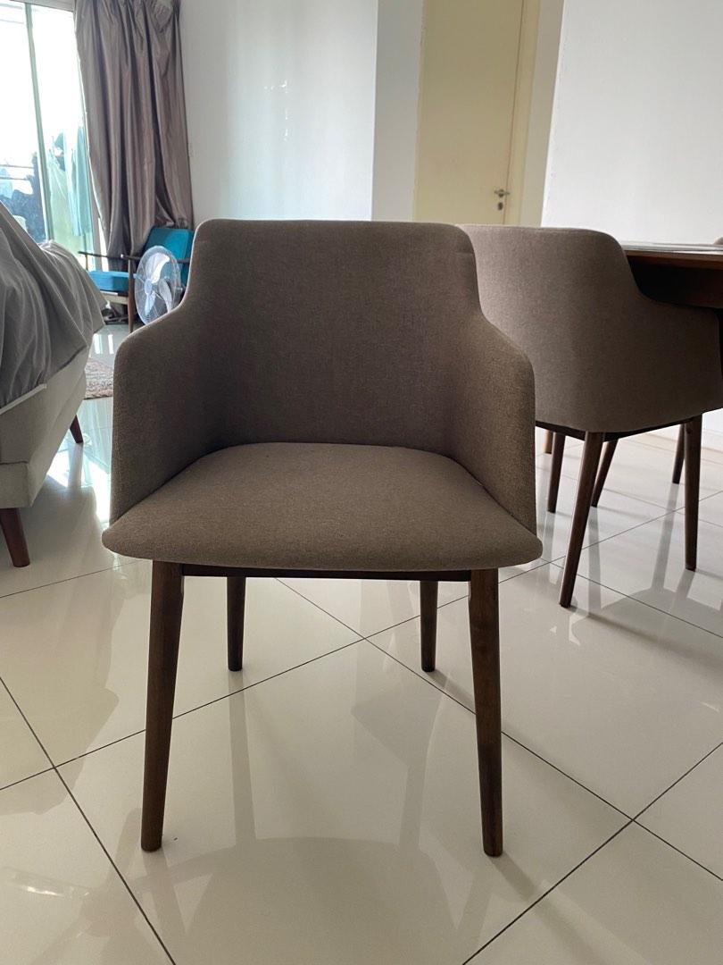 Walnut coloured retro dining set, Furniture & Home Living, Furniture