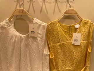 Yellow and White Dress