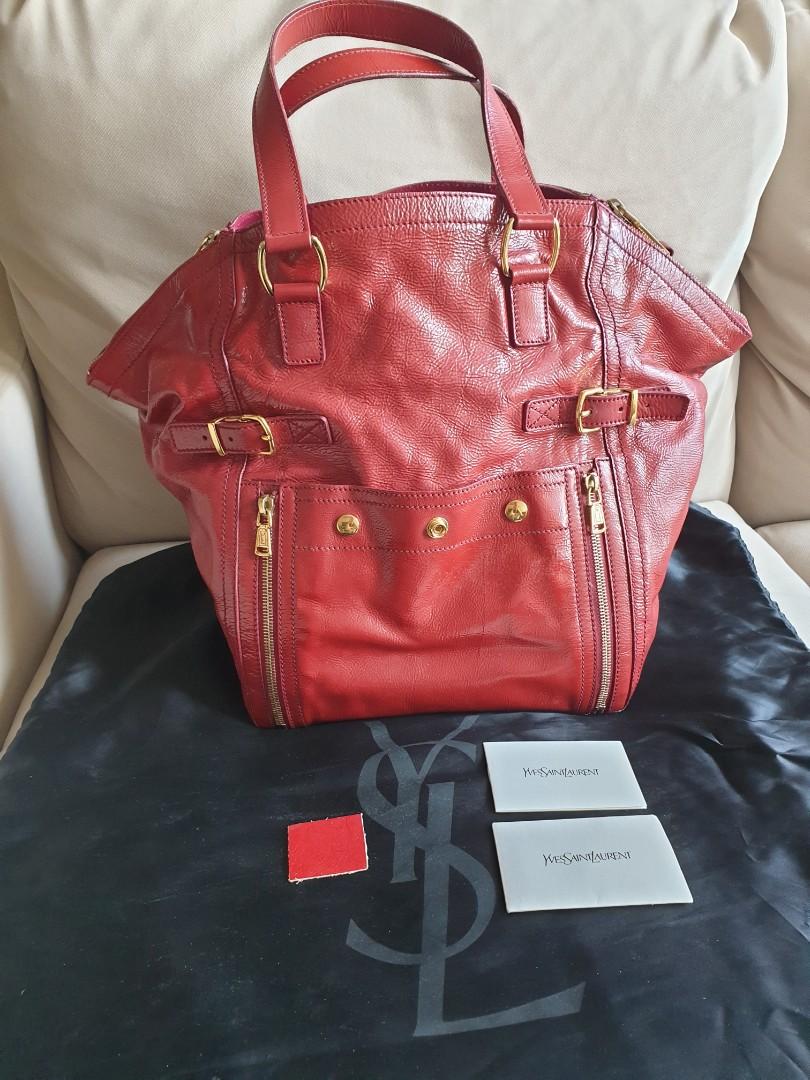 YSL Yves Saint Laurent Red Leather Big Tote Shoulder Bag Luxury Bags Wallets on Carousell