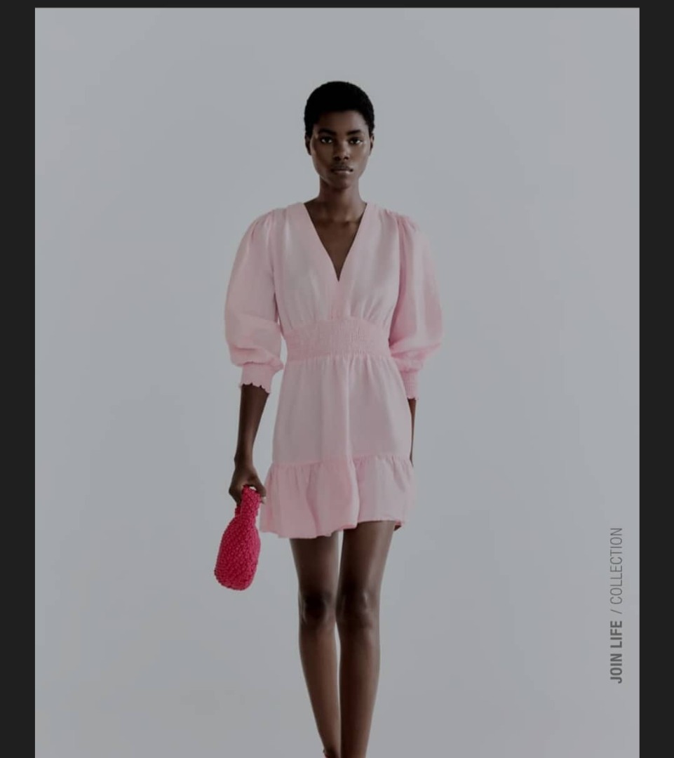 Zara light pink dress discount