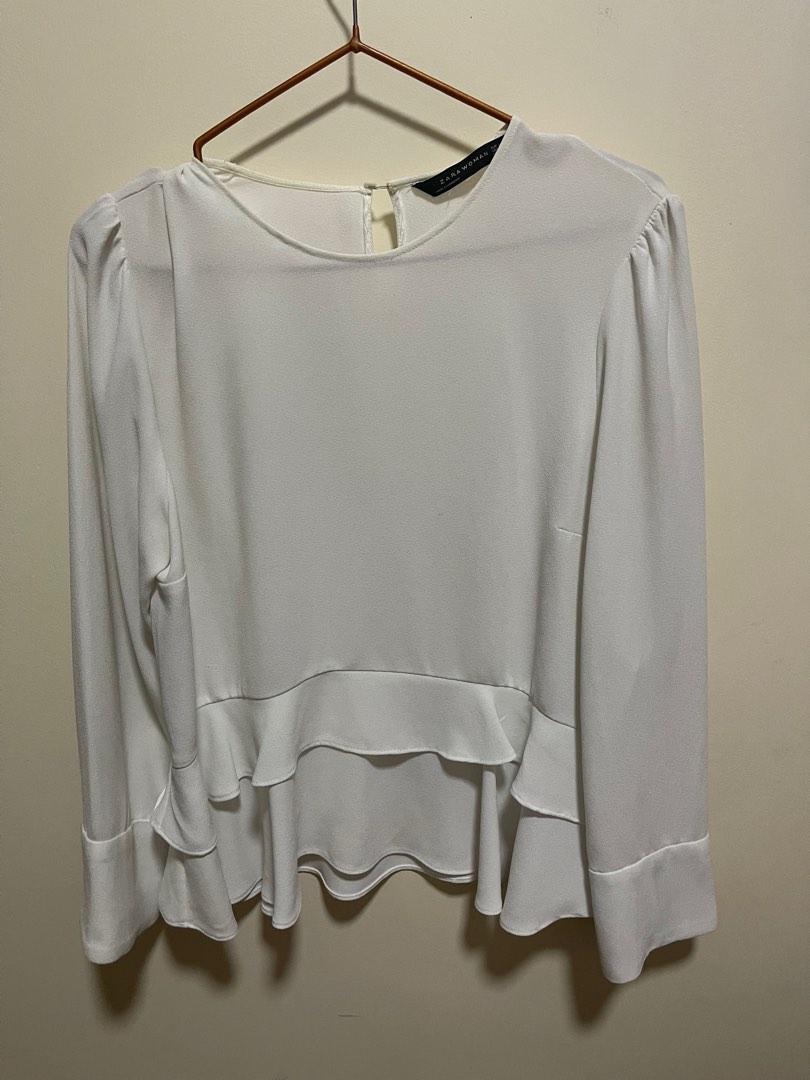 Zara white longsleeves top (Category: Blouses) located in Pasig City. Submitted by janrh (Listing ID 1186578683, Image 1). Description: .