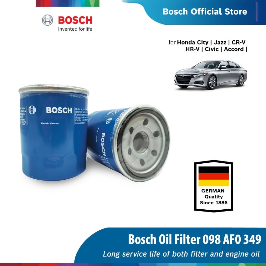 0986AF0349 Original Bosch Oil Filter Penapis Minyak Hitam Honda