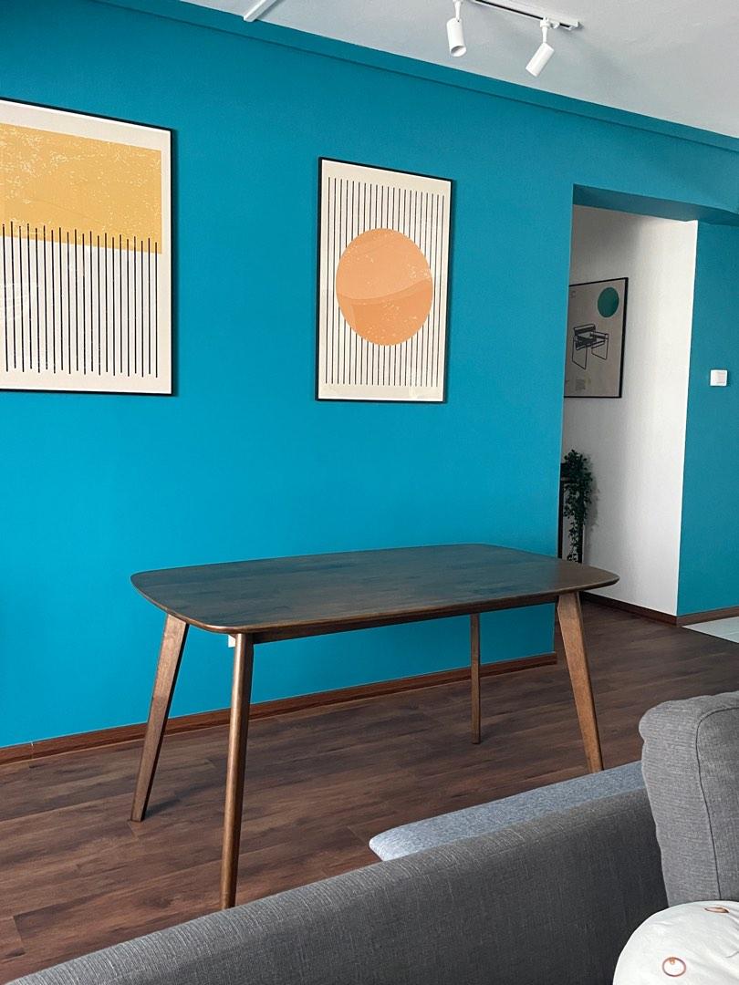 1.4m Walnut dining table, Furniture & Home Living, Furniture, Tables