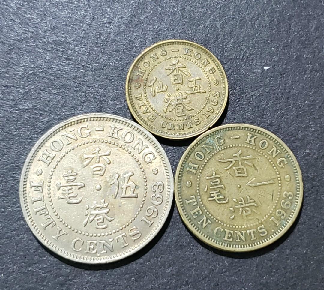 1963年英女皇頭硬幣5仙一毫五毫一套共三枚, 興趣及遊戲, 收藏品及紀念品, 錢幣- Carousell