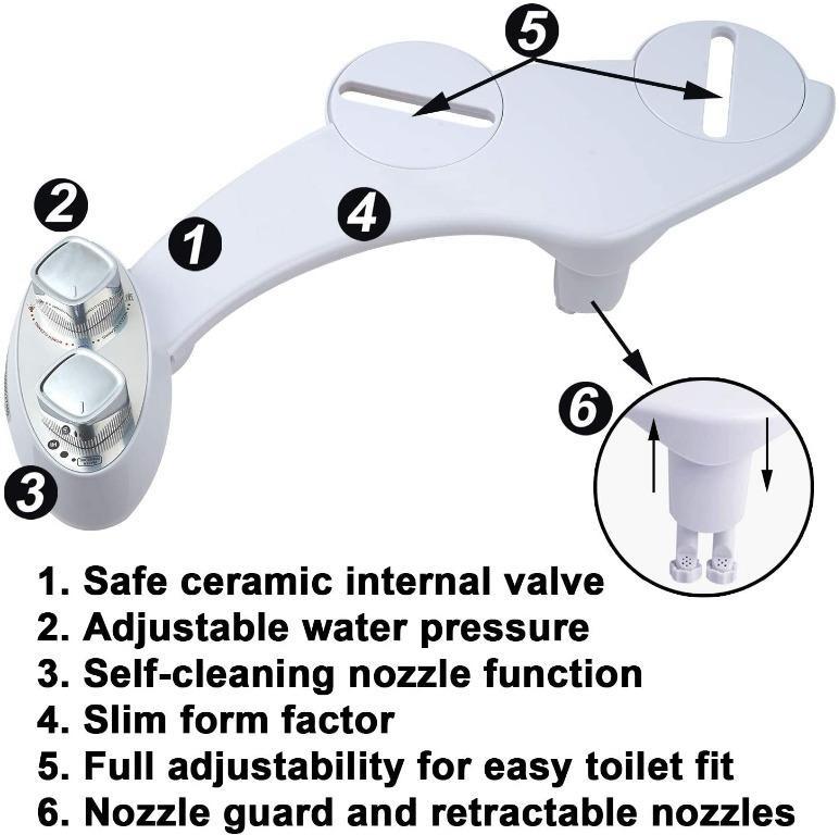 (1 Pack) Bidet Toilet Seat Attachment, Bidet Fresh Water Spray Non