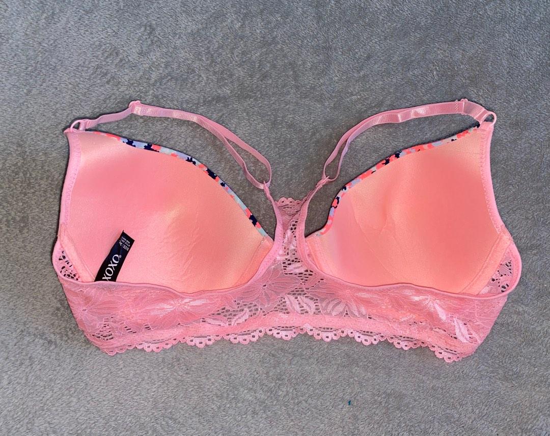 Aerie Pink Lace Balconette Bra 34B Raceback Straps Padded Cup