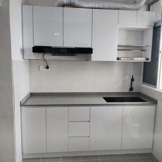 8KAKI KABINET DAPUR ATAS DAN BAWAH SOLID PLYWOOD + QUARTZ STONE PROMOTION 8FEET UPPER & BOTTOM 石英石