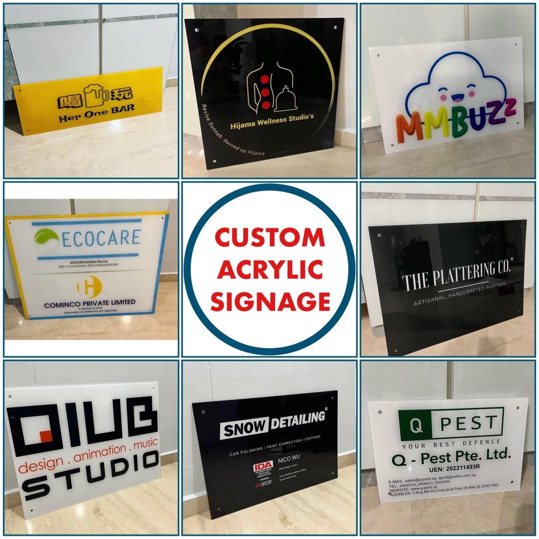 Acrylic Signage Board, Hobbies & Toys, Stationery & Craft, Art & Prints