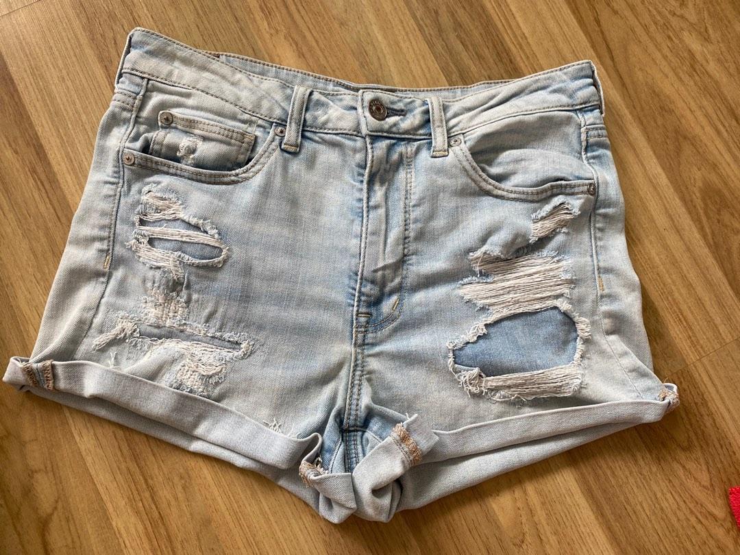 White jean shorts best sale american eagle