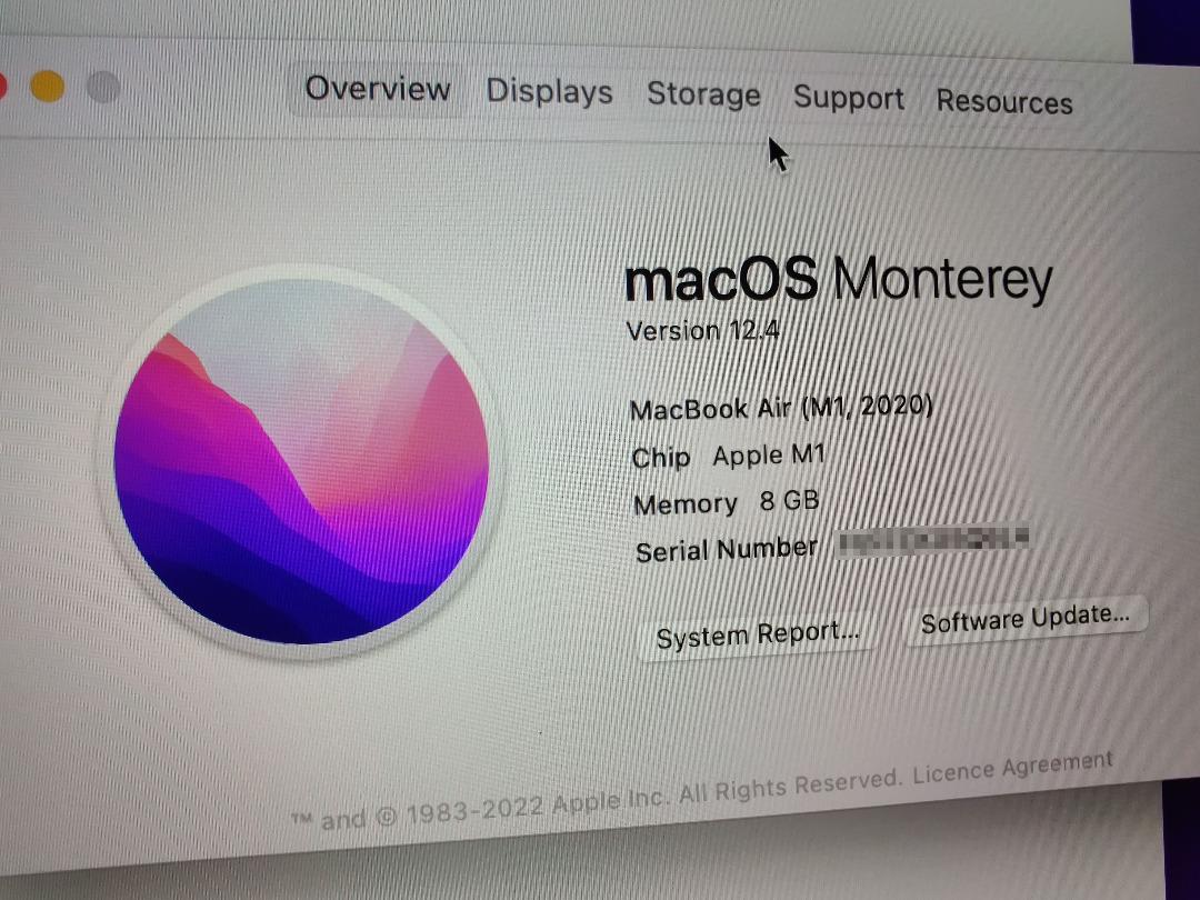 Apple MacBook Air M1 2020 Space Grey, 8GB RAM, 256GB SSD Harvey