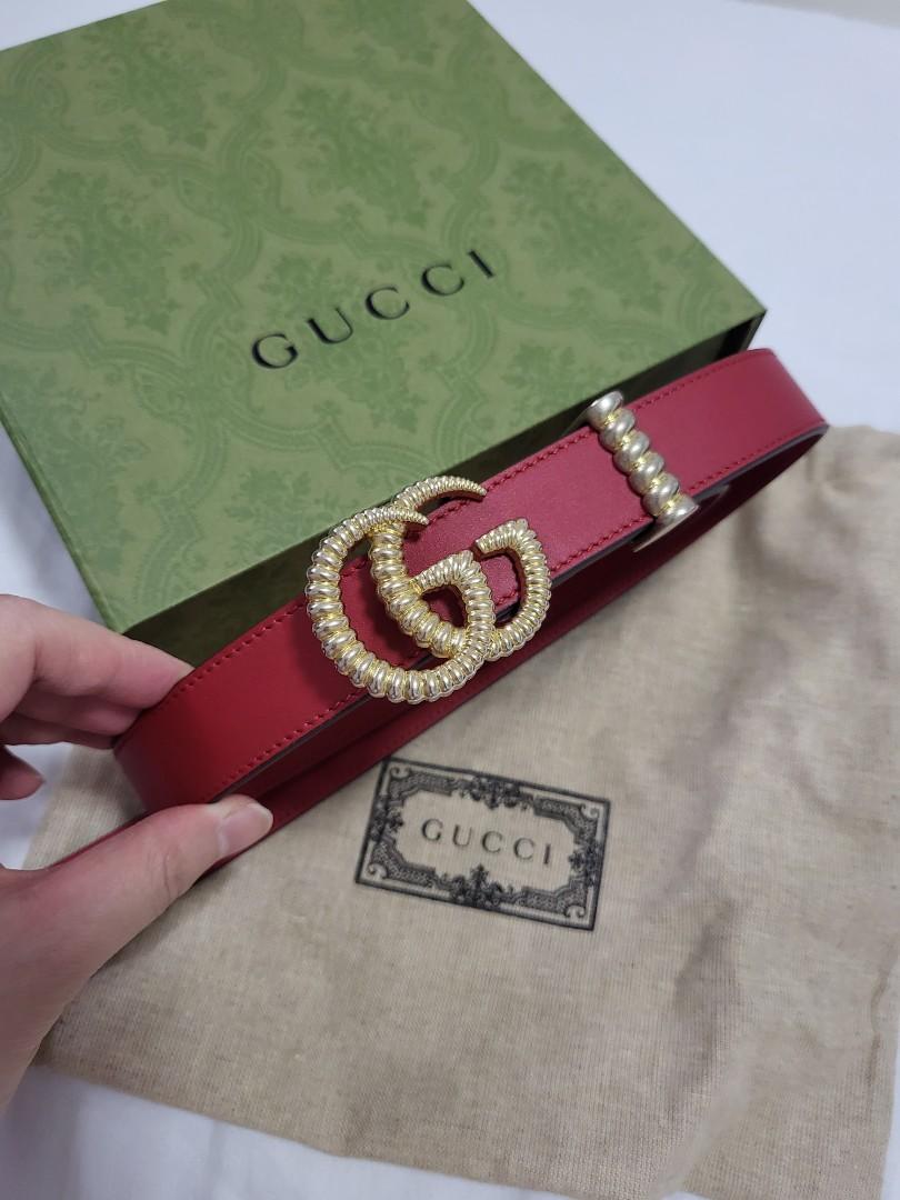 Red gucci belt with pearls outlet