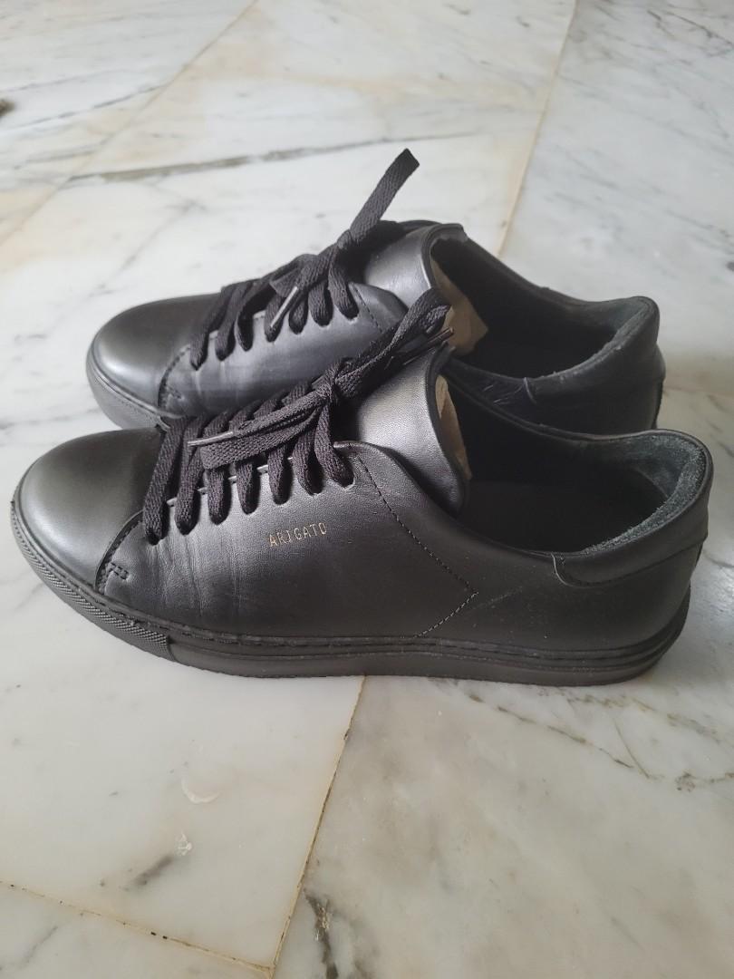 All black sales leather athletic shoes