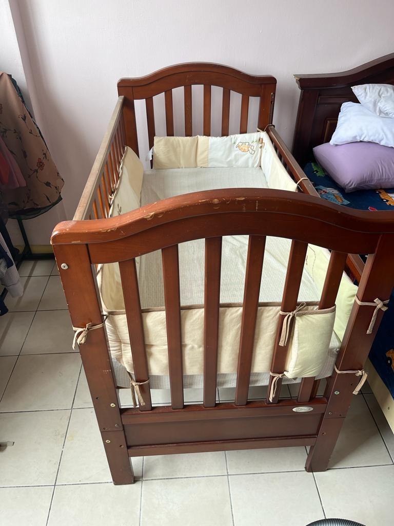 Solid wood baby cot discount