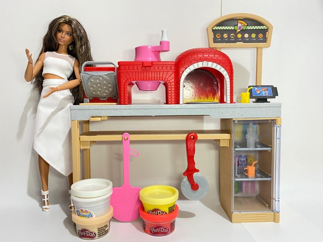 Barbie play hot sale doh pizza set