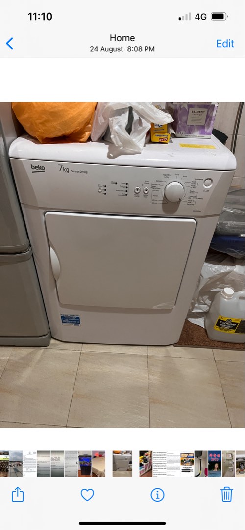 Beko 7kg dryer, TV & Home Appliances, Washing Machines and Dryers on