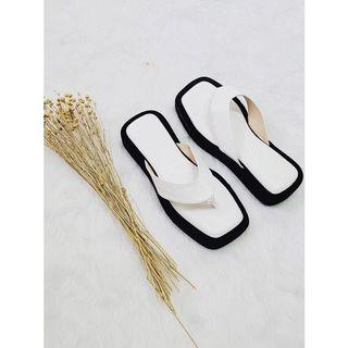 black and white platform sandals thongs slipper type