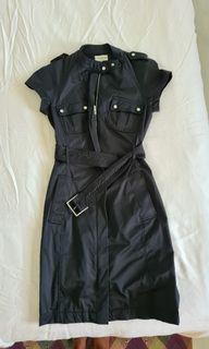 Black military army fitted office dress