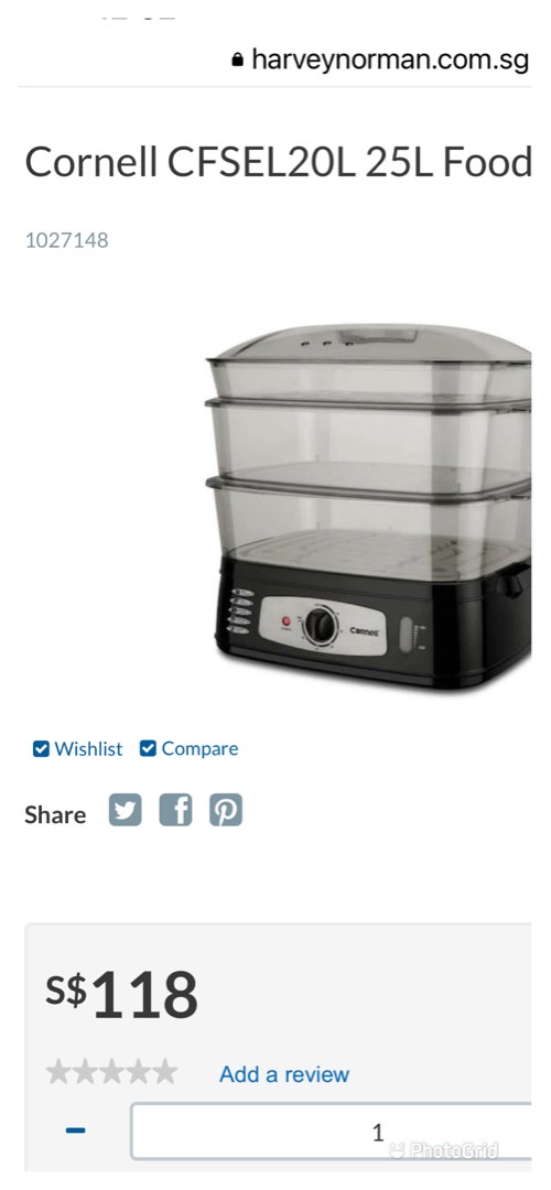 harvey norman steamer food