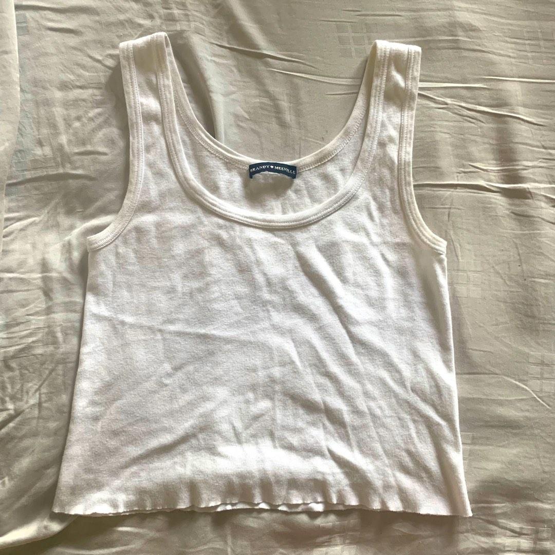 Brandy Melville White Tank, Women's Fashion, Tops, Sleeveless on Carousell