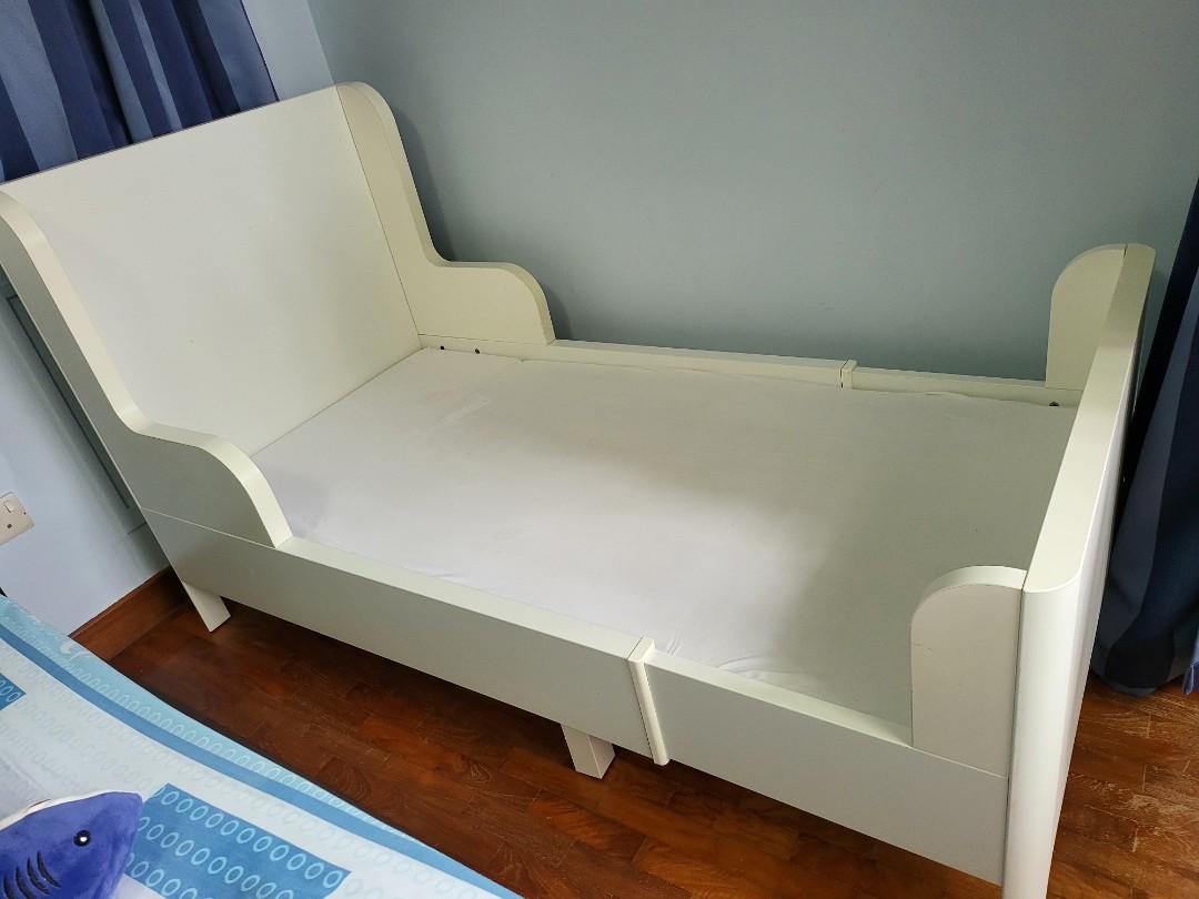 Ikea Busunge Toddler Adjustable Bed in White, Babies & Kids, Baby