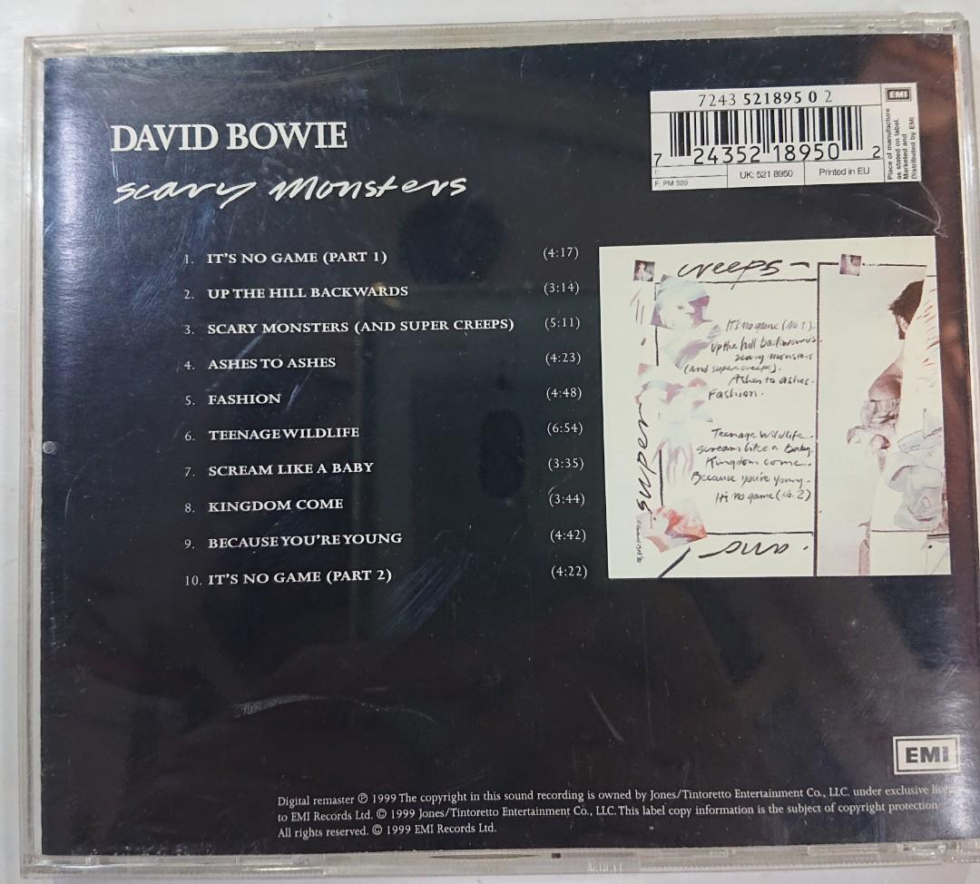 Cd David bowie Scary monsters, 興趣及遊戲, 音樂、樂器 & 配件, 音樂與媒體 - CD 及 DVD ...