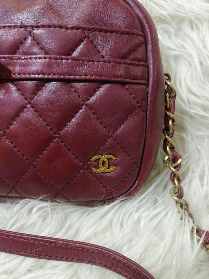 Chanel lambskin Quilted camera case crossbody bag, Luxury, Bags