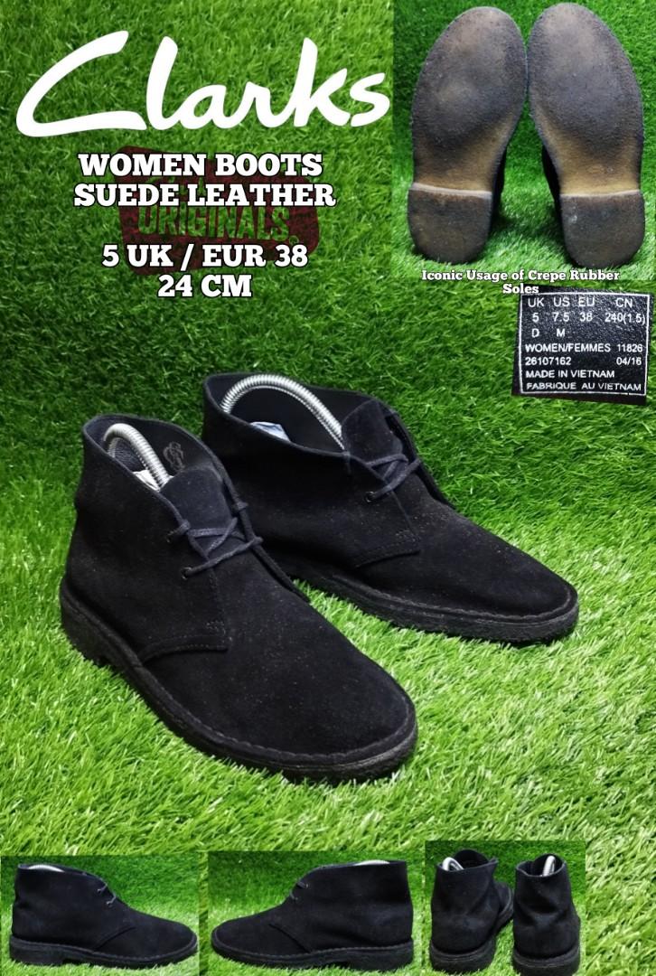 CLARKS ORIGINAL WOMEN BOOTS BLACK SUEDE LEATHER Women s Fashion