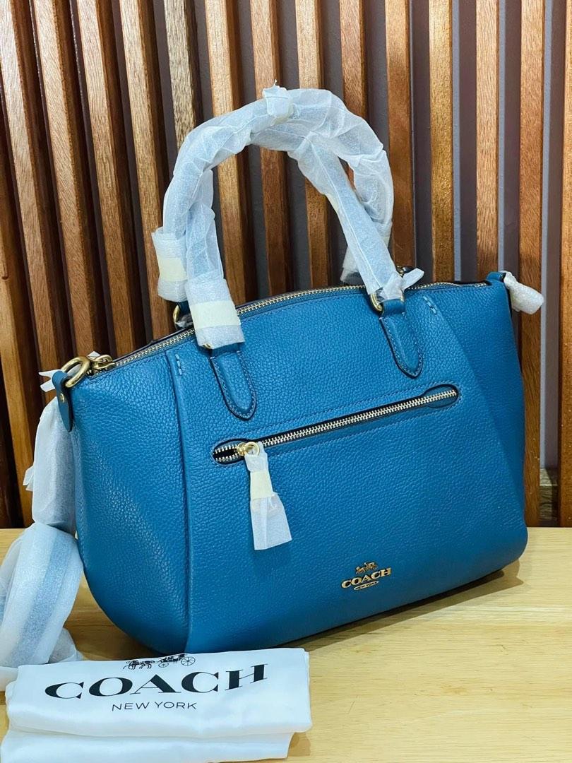 Coach Elise Pebbled Leather Satchel Lake Blue Women s Fashion Bags Wallets Cross body Bags on Carousell