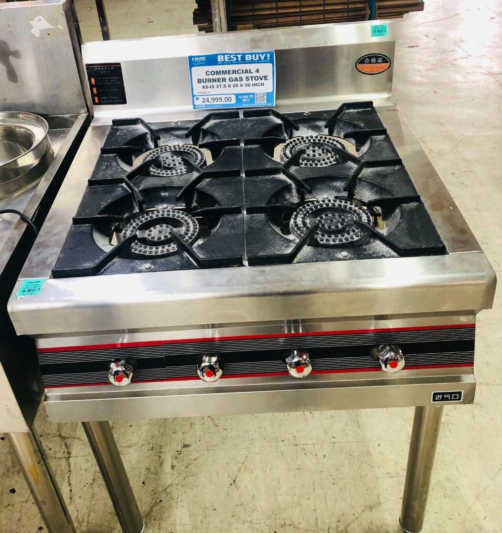 Commercial Heavy Duty 4 Burner Gas Stove, TV & Home Appliances, Kitchen