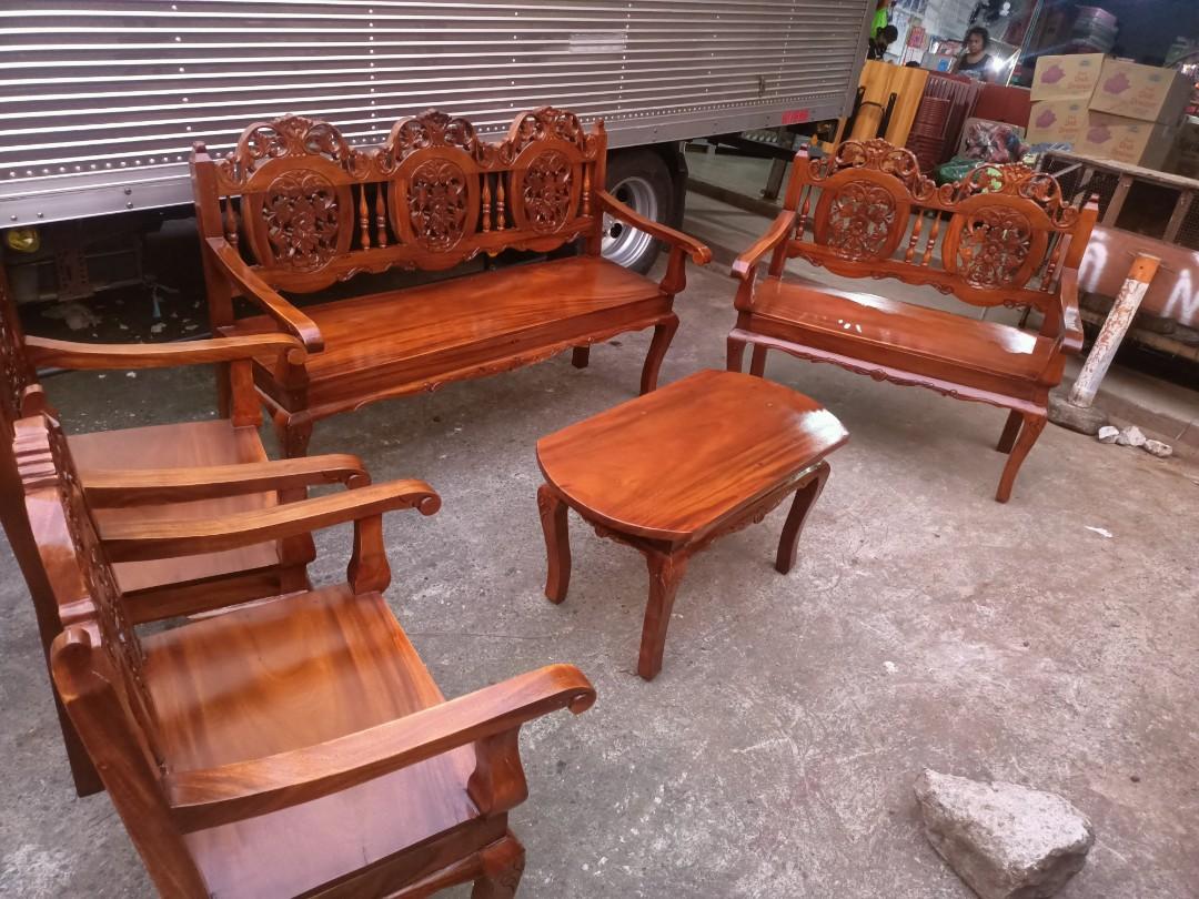 Complete Sala Set Acacia Wood, Furniture & Home Living, Furniture