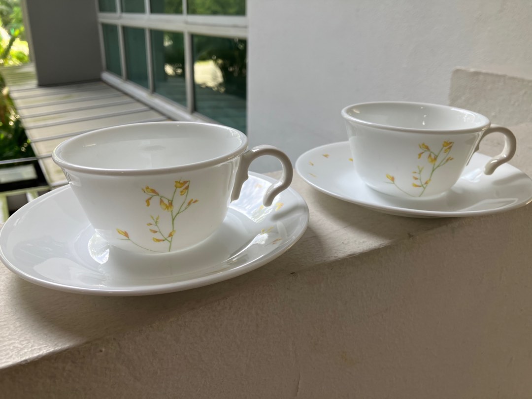 Corelle Tea Cup set with plates Price of 6 Made In USA