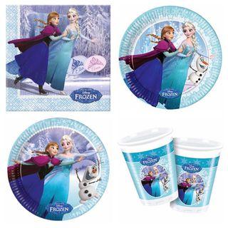 Disney Frozen Elsa & Anna Party Disposable Napkin, Paper Plate and Plastic Cup