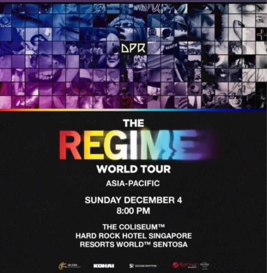 DPR IAN REGIME WORLD TOUR SINGAPORE 4 DEC 8PM, Tickets & Vouchers
