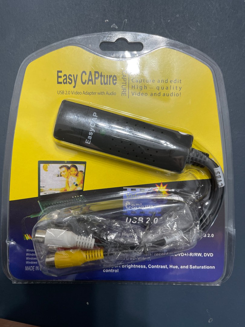 Easy Cap AV端子轉USB2.0 影像擷取卡, 電腦及科技產品, 電腦周邊產品, 轉接線及轉換器在旋轉拍賣