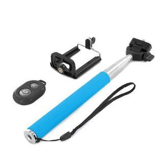 FASH01 BLU Monopod Selfie Stick with Bluetooth Shutter Remote (Blue)