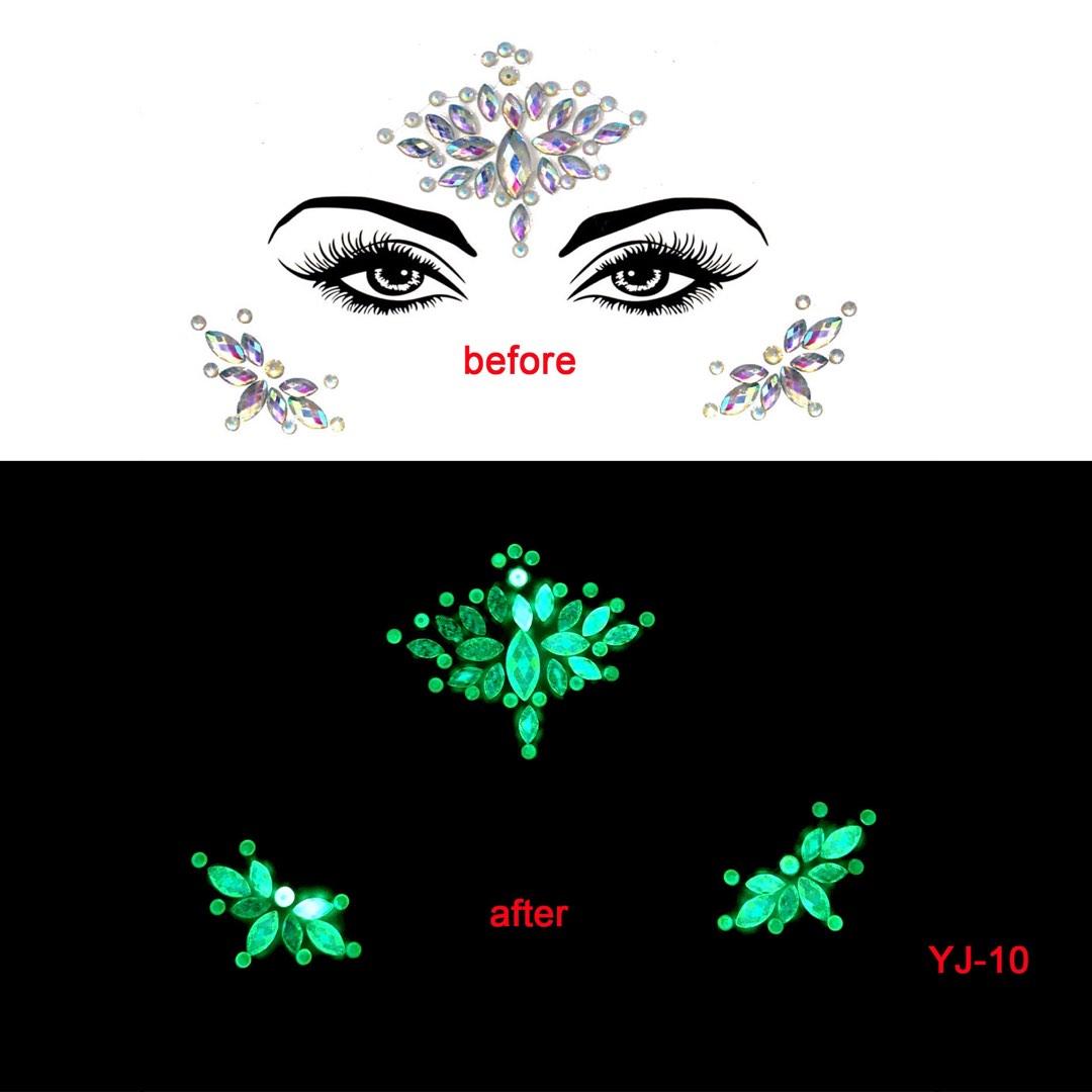 Rave Fashion Luminous gem sticker edm halloween d d festival