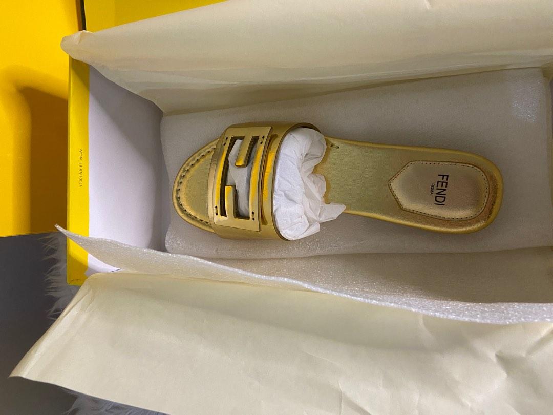FENDI THICK SOLE 3 CM SEQUIN SLIPPER SILVER