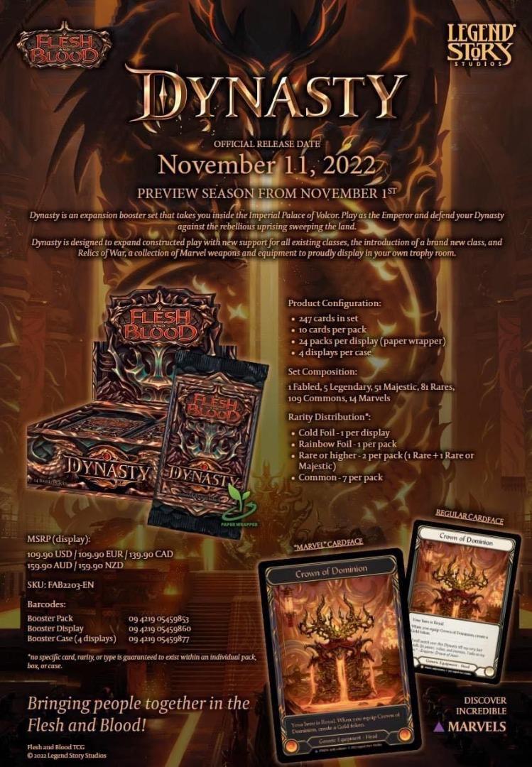 預定]Flesh And Blood Dynasty, 興趣及遊戲, 玩具& 遊戲類- Carousell