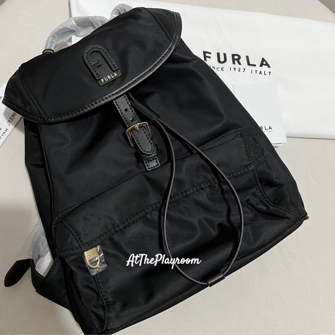 Furla black backpack discount