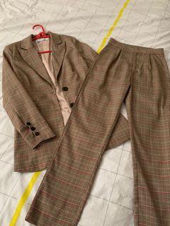 Gingham Blazer Pants Set (AU 6)