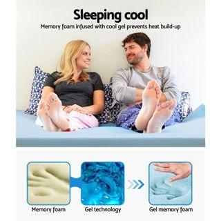 Giselle Bedding Cool Gel Memory Foam Mattress Topper w/Bamboo Cover 5cm – Single