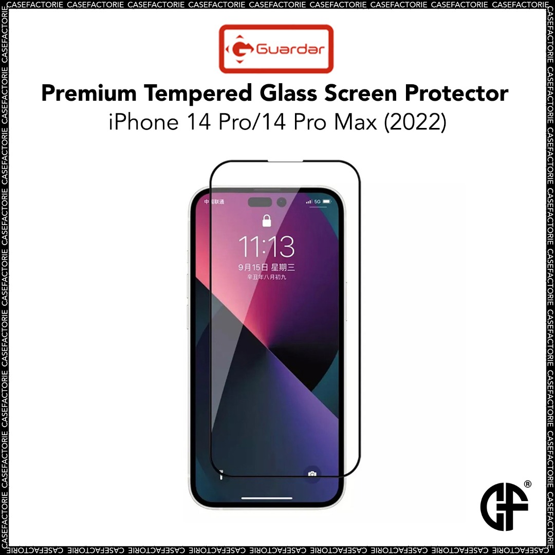 Guardar Premium Tempered Glass Screen Protector for iPhone 14 Pro/14 ...
