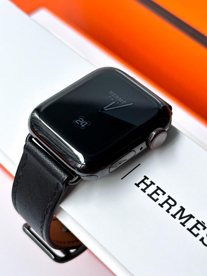 Hermès Noir Swift Leather Series 8 41mm Apple Watch Space Black