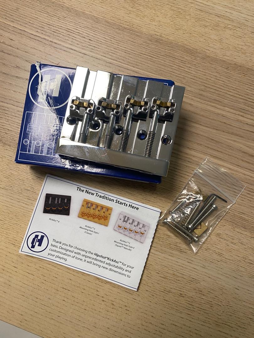 Hipshot 5K400C KickAss 4String Bass Bridge Chrome, 興趣及遊戲, 音樂、樂器 & 配件