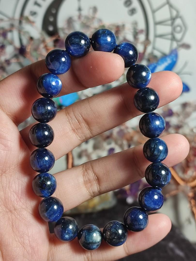 Natural Blue Kyanite Bracelet 7-8mm beads - Bracelets, Minéraux - Bijoux,  Bracelets Perles 8mm - Arabesk