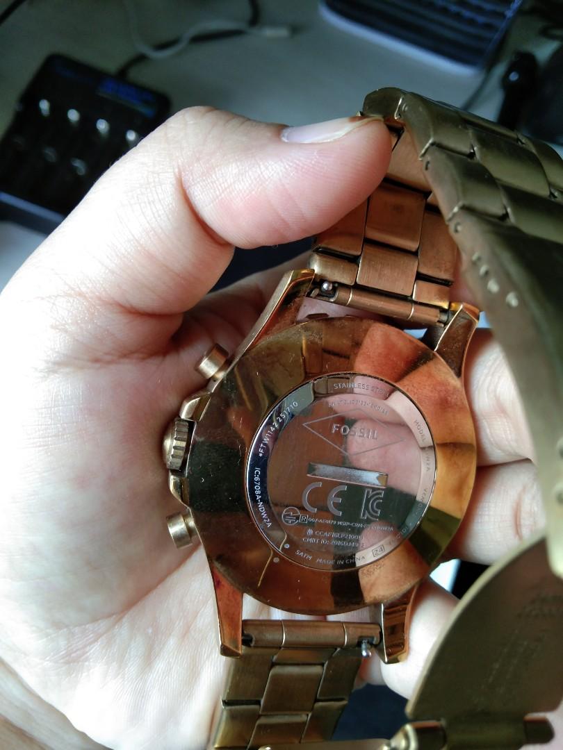 Fossil q nate gold top