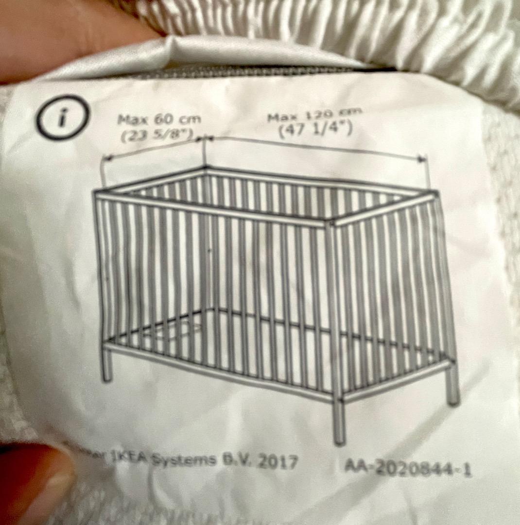 IKEA BABY COT + MATTRESS + RAIL GUARD + PROTECTOR + FITTET SHEET 70